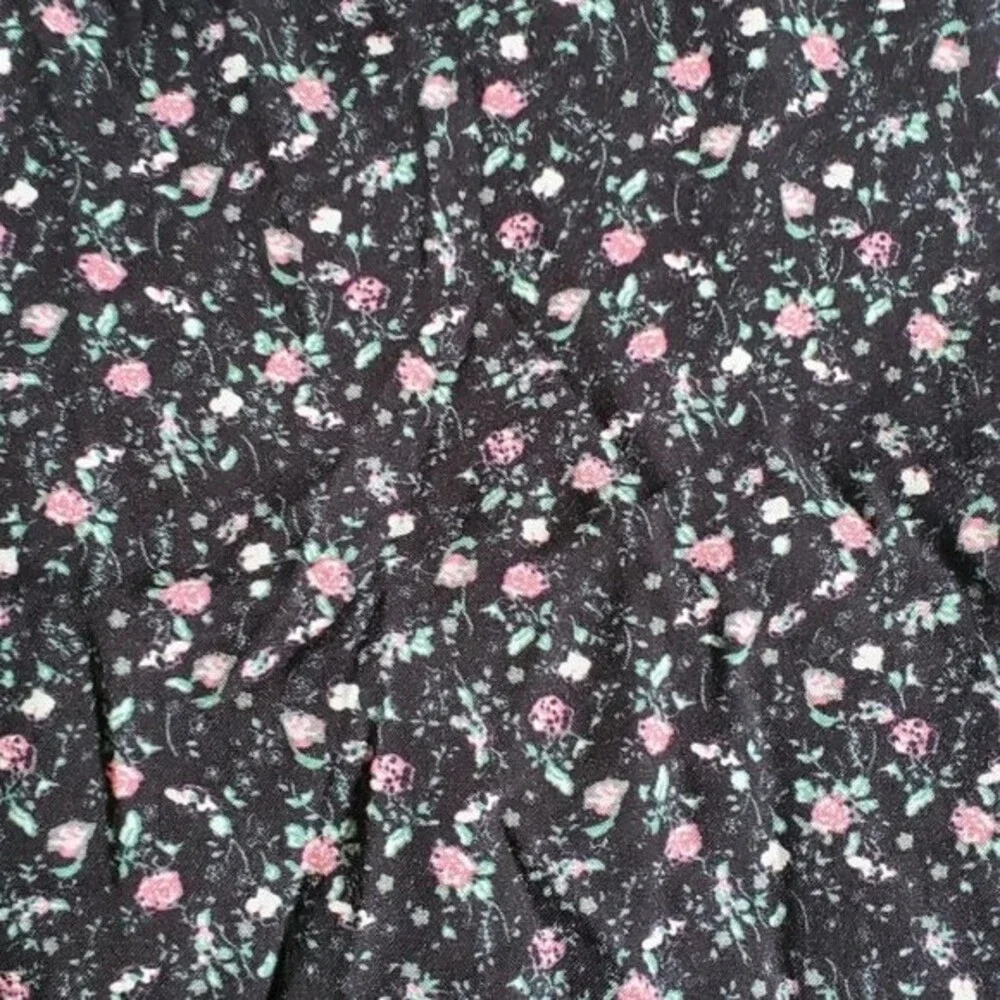Art Class black pink green spaghetti strap floral print sundress sz XL